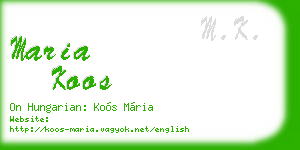 maria koos business card