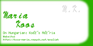 maria koos business card